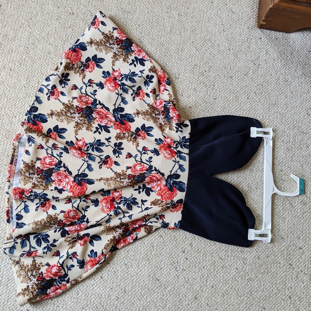 Strapless floral dress